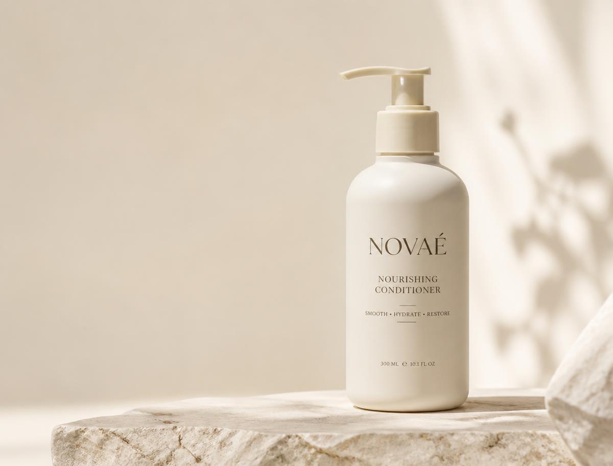 Novaé Nourishing Conditioner on pale stone