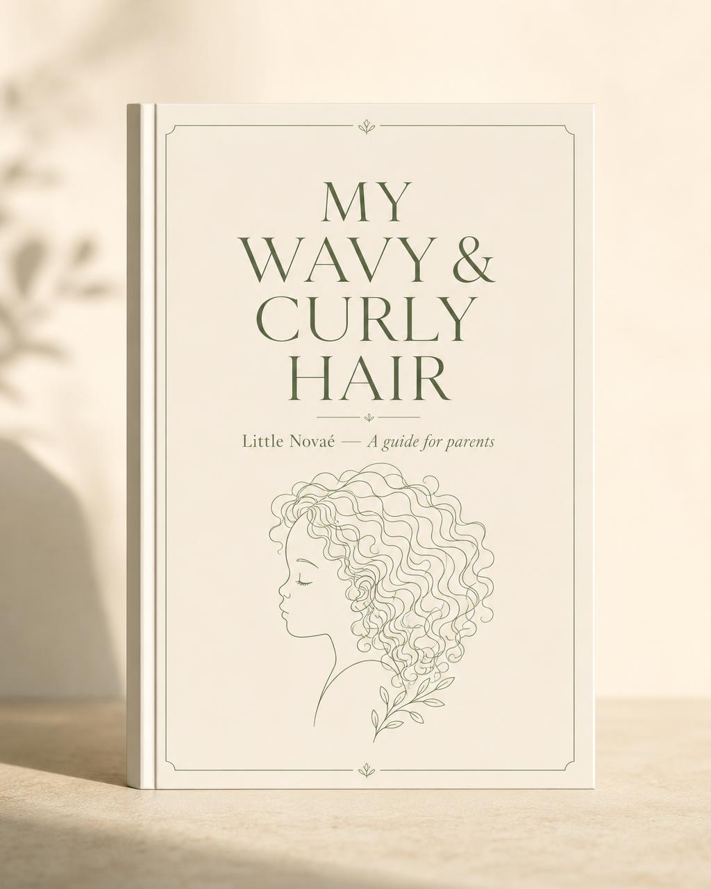 My Wavy & Curly Hair — Little Novaé digital guide cover in cream and sage