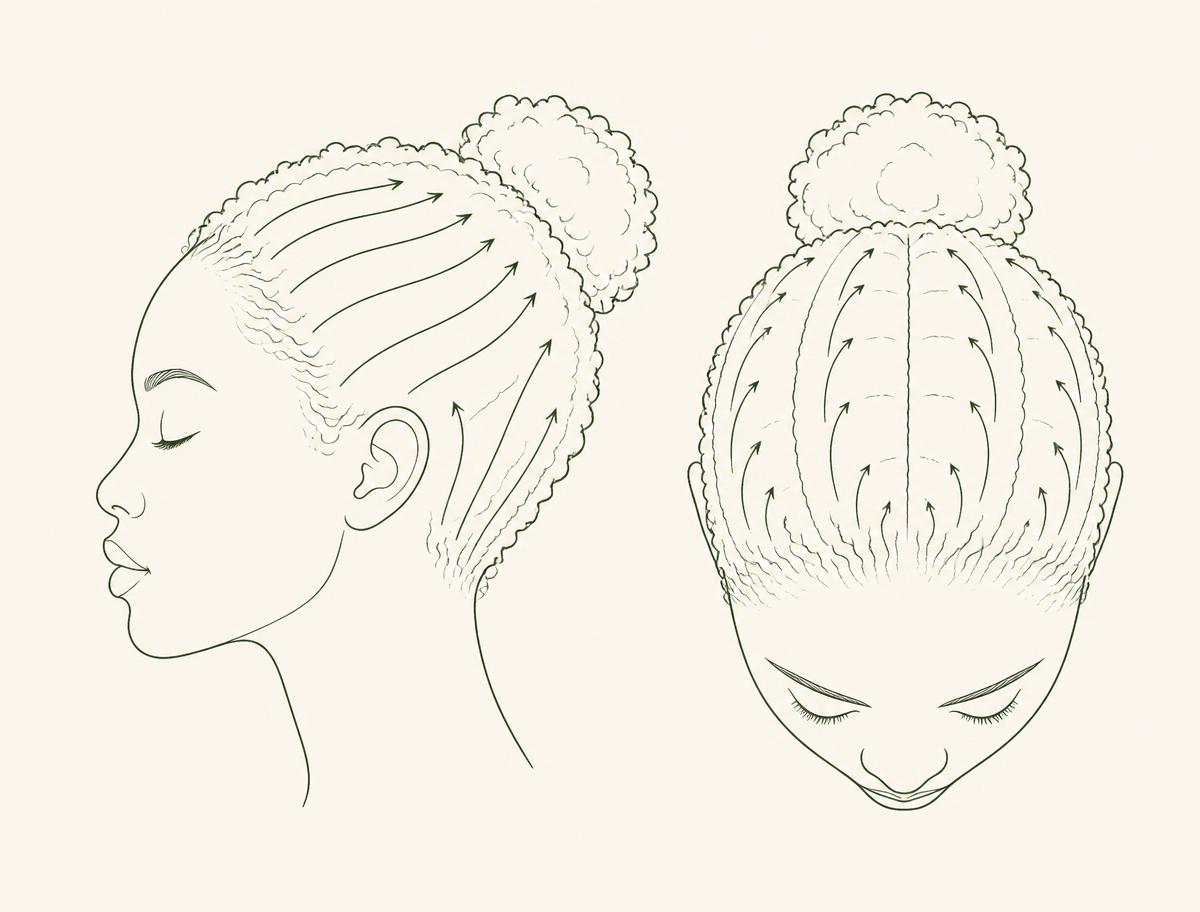 Scalp massage direction map