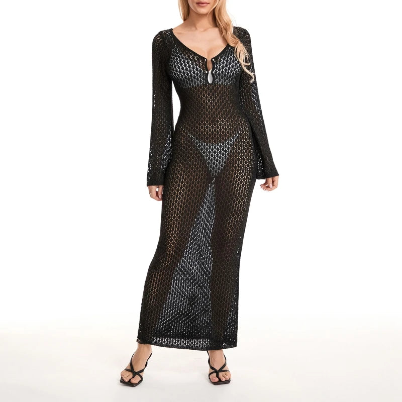 Ethereal Knitted V Cover Up