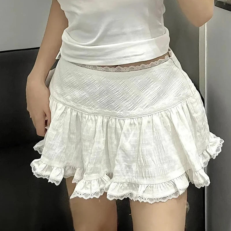 Ethereal Ruffled Mini Skirt