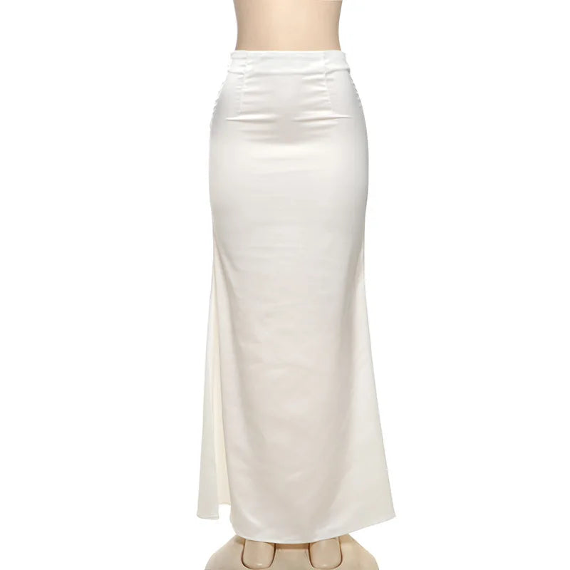 Ethereal Lumé Satin Tube Top + Skirt